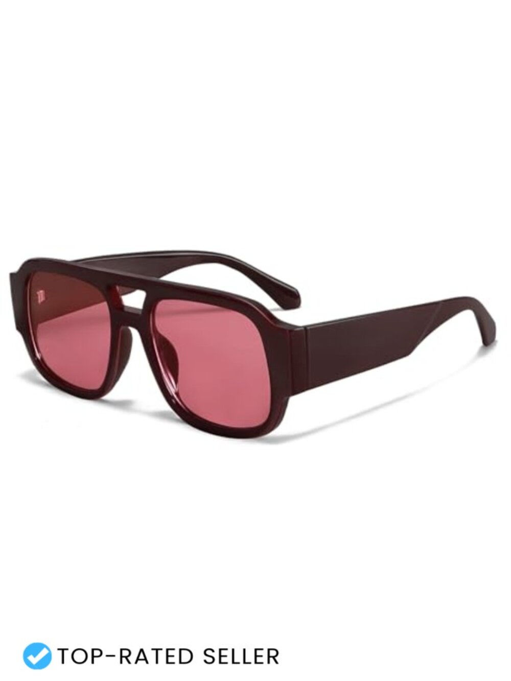 Retro Oversized Aviator Sunglasses UV400 Square Double Bridge Trendy